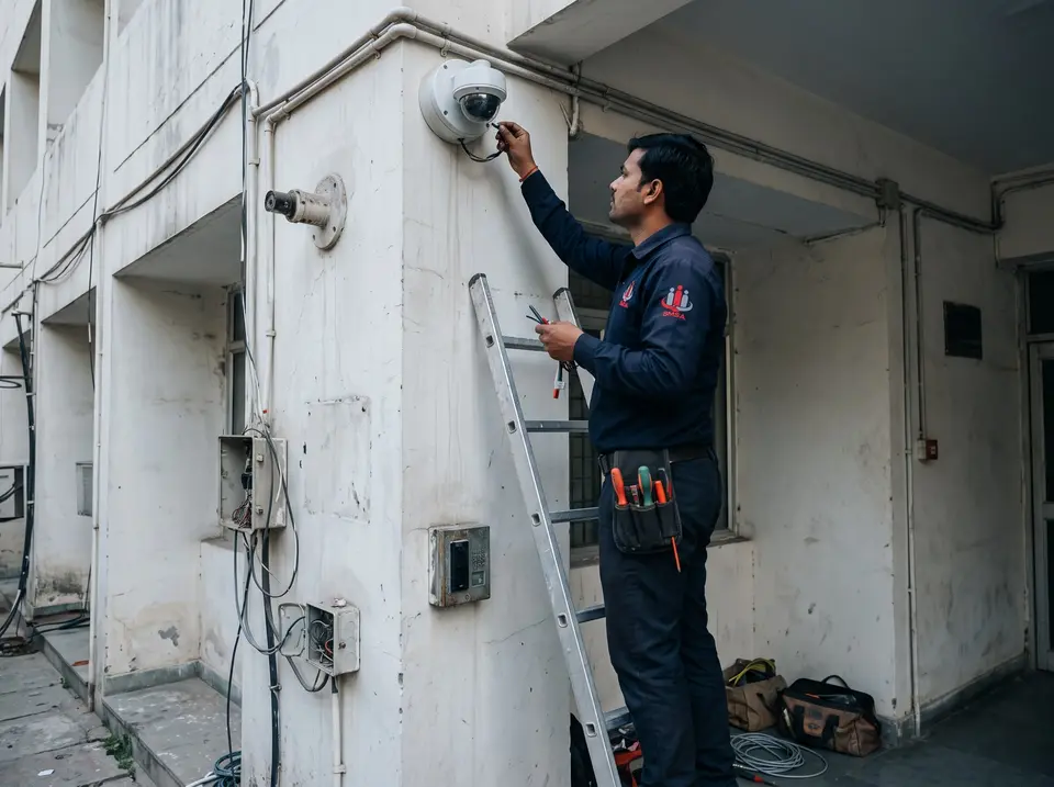 Illustrative CCTV and access control installation setting for SMSA electronic security