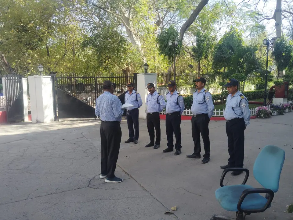 SMSA instructor addressing a line of security guards during an on-site session